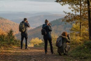Fotografiegruppe bei einem herbstlichen Fotowalk im Taunus